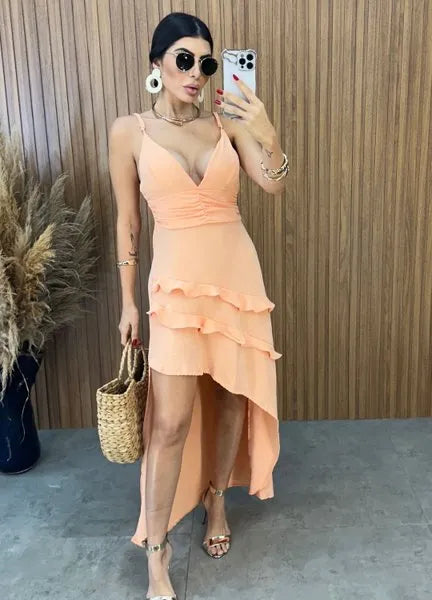Vestido Charlotte Duna - Laranja