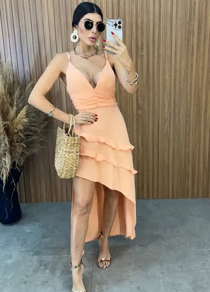 Vestido Charlotte Duna - Laranja
