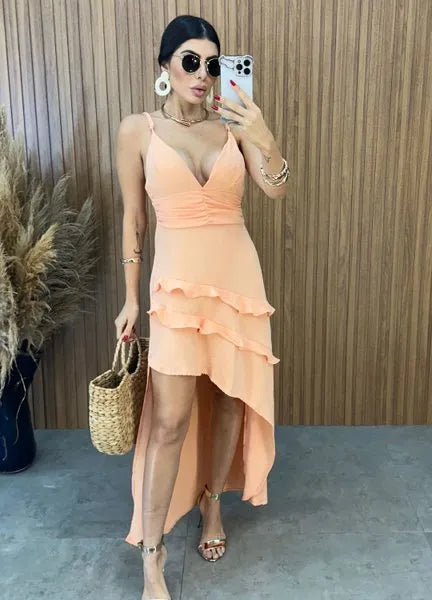 Vestido Charlotte Duna - Laranja