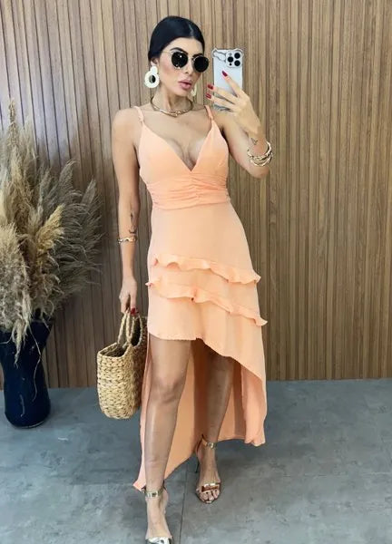 Vestido Charlotte Duna - Laranja