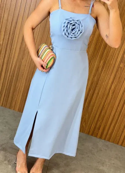 Vestido Búzios Flower - Azul