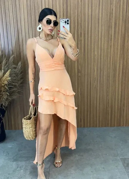 Vestido Charlotte Duna - Laranja