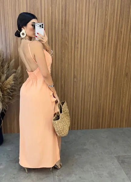 Vestido Charlotte Duna - Laranja