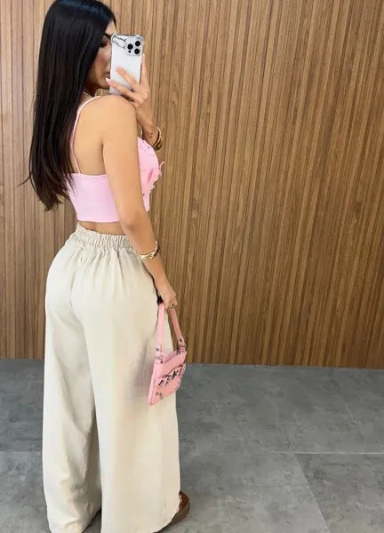 Cropped Malu Flower - Rosa