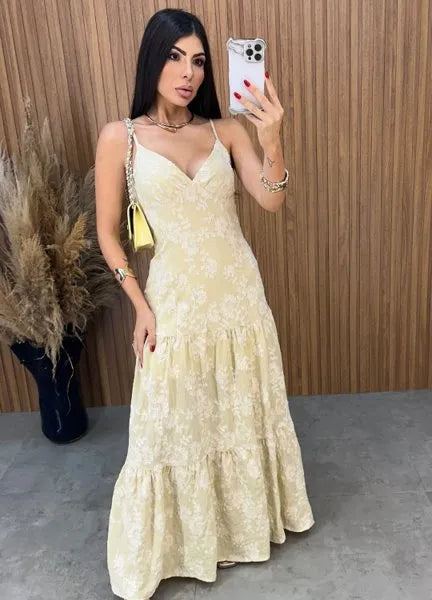Vestido Débora Laise - Areia