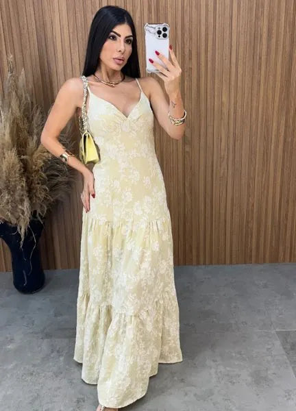Vestido Débora Laise - Areia