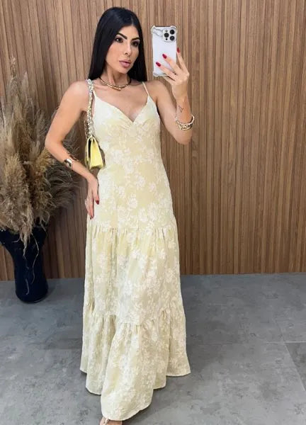 Vestido Débora Laise - Areia