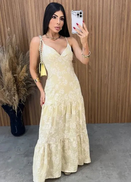 Vestido Débora Laise - Areia