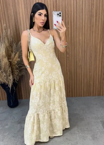 Vestido Débora Laise - Areia