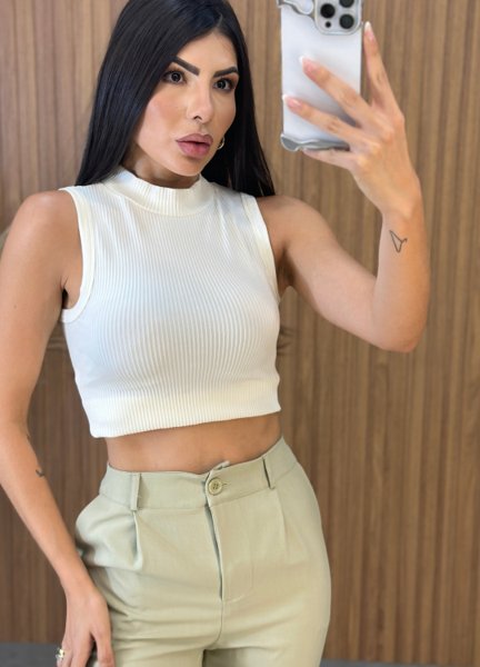 Cropped Gringa Canelado - Off