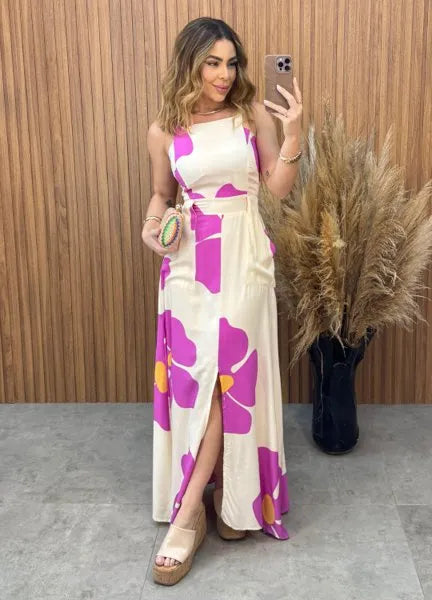 Vestido Karen Floral - Rosa