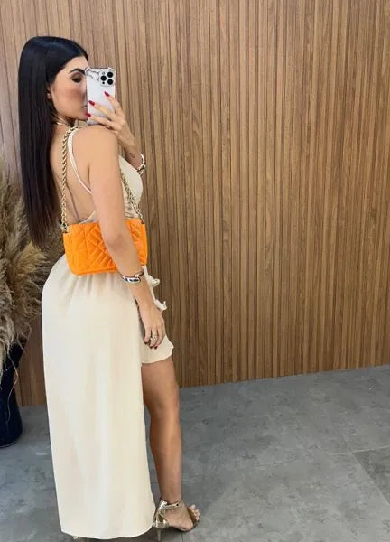 Vestido Charlotte Duna - Areia
