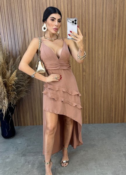 Vestido Charlotte Duna - Rosa Chá