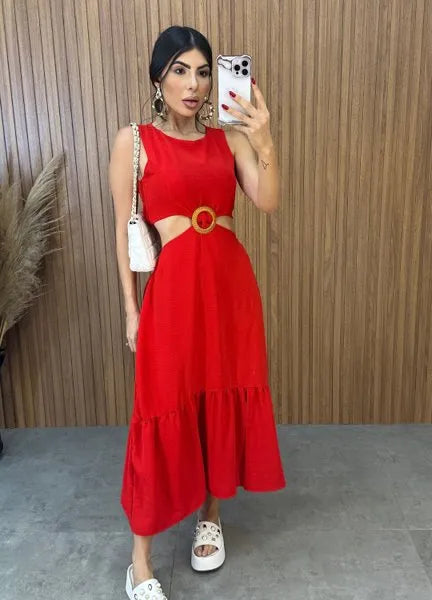 Vestido Cancún Duna - Vermelho