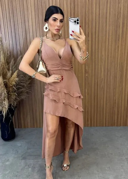 Vestido Charlotte Duna - Rosa Chá