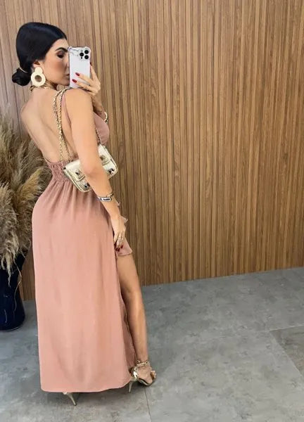 Vestido Charlotte Duna - Rosa Chá