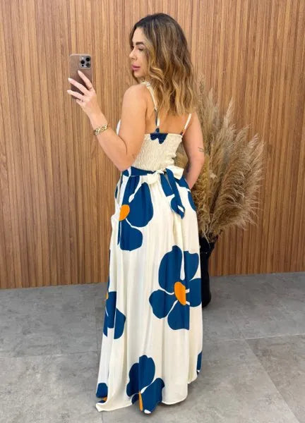 Vestido Karen Floral - Azul