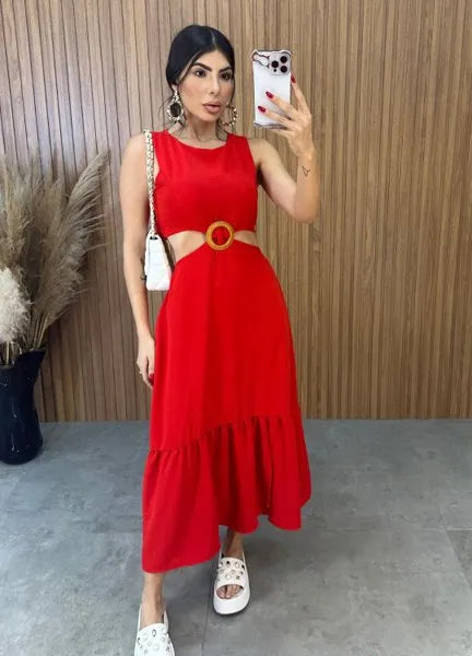 Vestido Cancún Duna - Vermelho