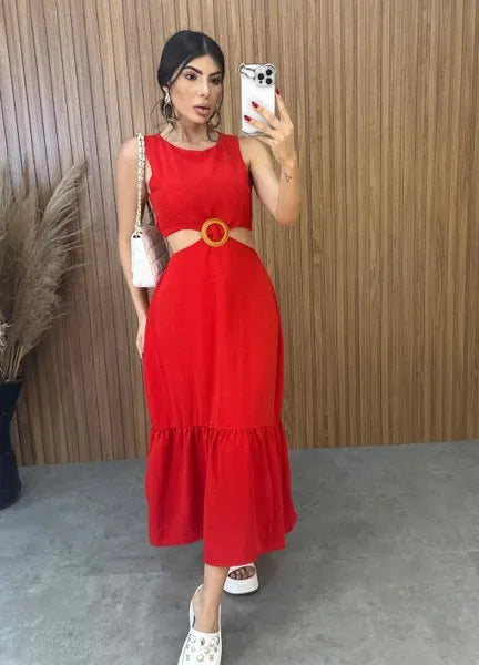 Vestido Cancún Duna - Vermelho