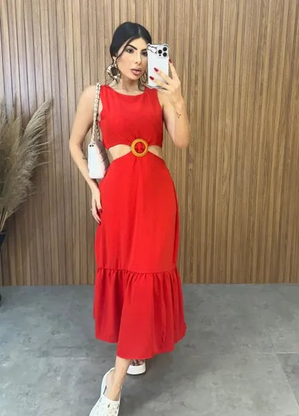 Vestido Cancún Duna - Vermelho