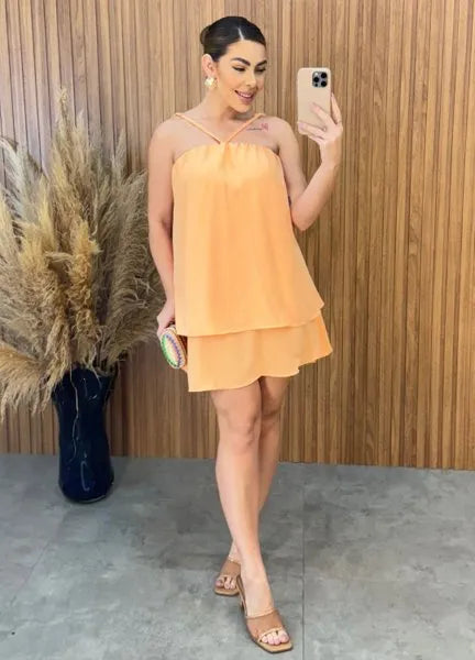Vestido Isadora Duna - Salmão