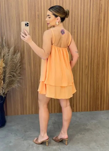 Vestido Isadora Duna - Salmão