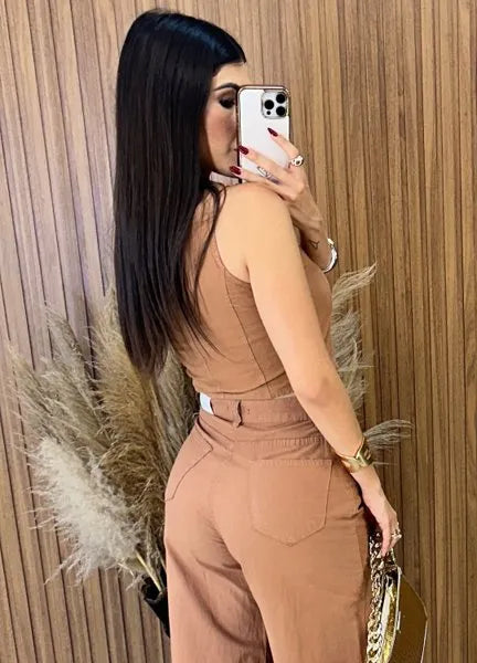 Colete Maju Jeans - Caramelo
